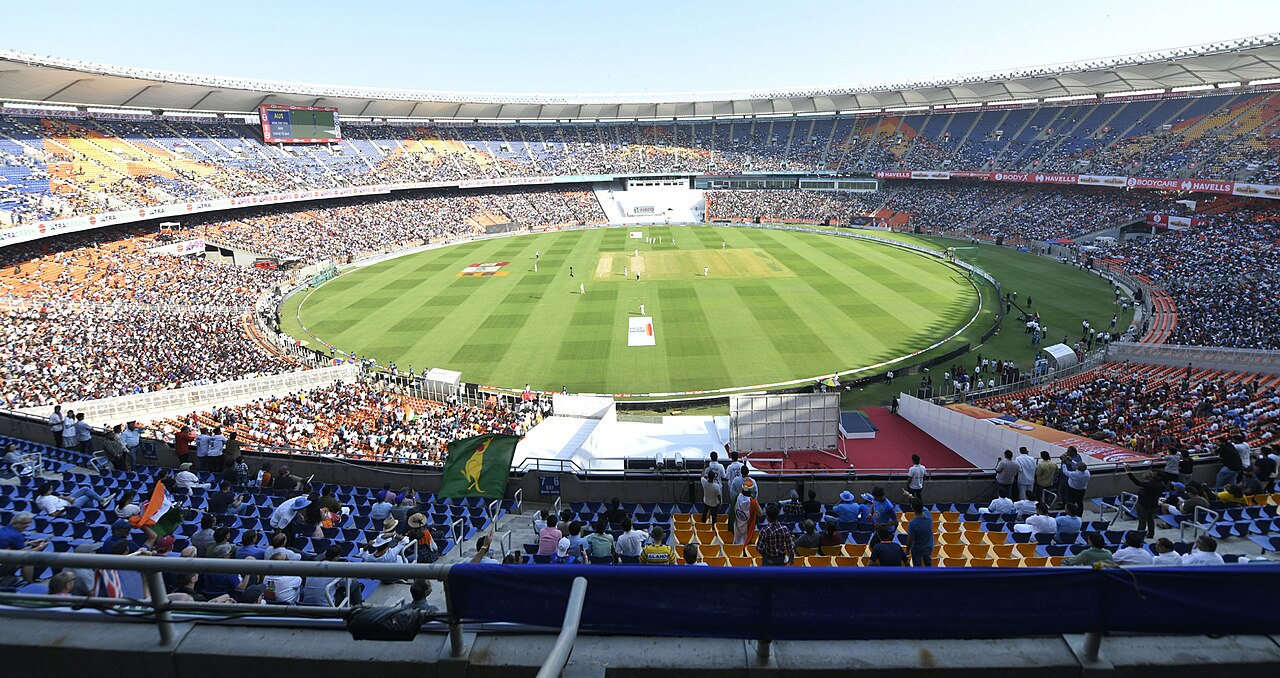Narendra Modi Stadium crowd during India vs Australia Test