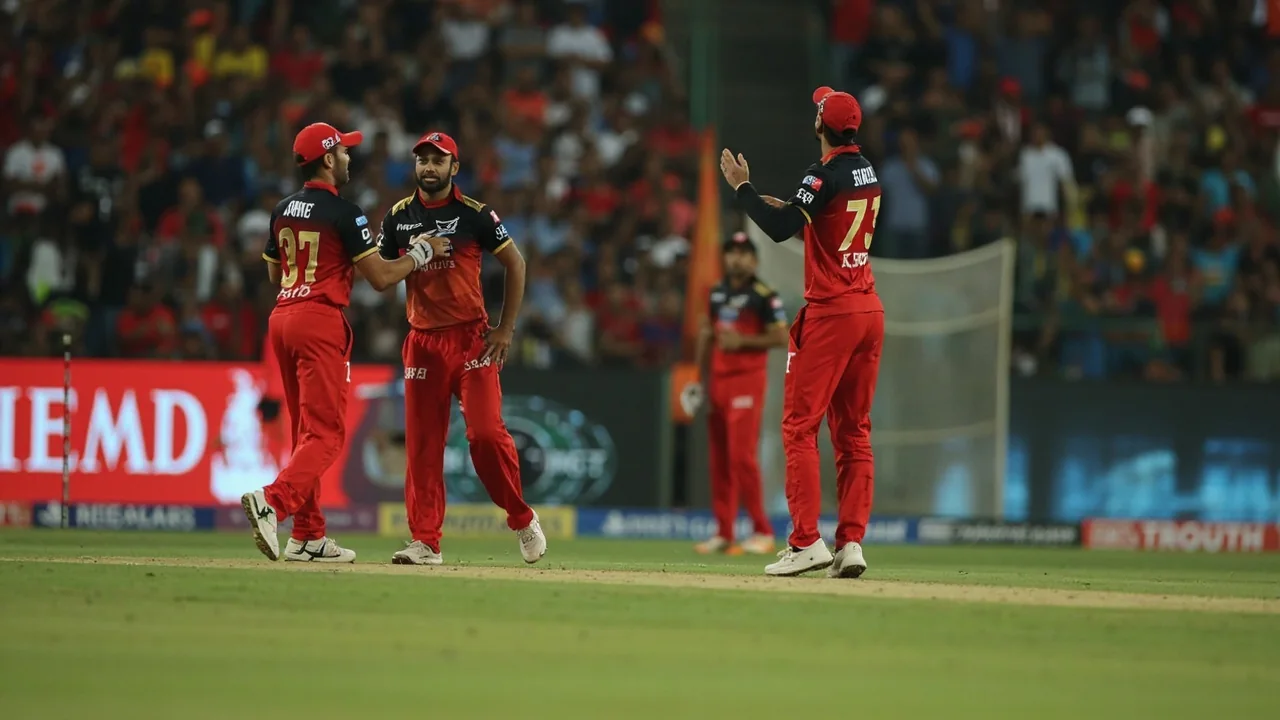 Medium tactical shot of a left-handed top-order batter playing off the back foot at Sawai Mansingh Stadium, with the field spread and a slip cordon in place during the middle overs